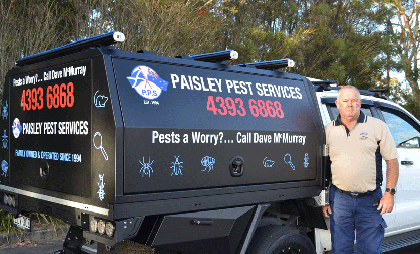 Dave McMurry and his Paisley Pest Services vehicle